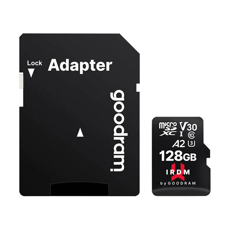 GOODRAM IRDM M2AA 128GB MicroSDHC/SDXC UHS-I U3 Class 10 V30 A2 Memory Card with Adapter #IR-M2AA-1280R12