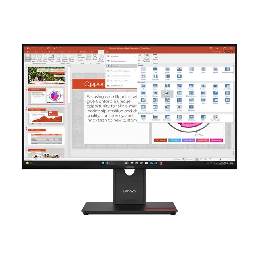 LENOVO ThinkVision T27-40 64A5MAT6TK 27 inch FHD Display HDMI, VGA, DP, USB Professional Monitor