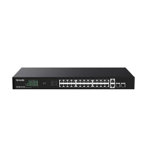 Tenda TEG1128P-24-410W 26GE+2SFP Ethernet Switch With 24-Port PoE