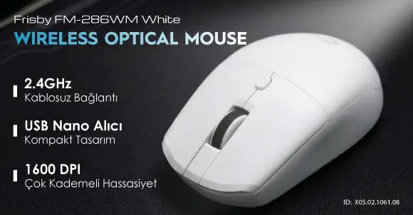 Frisby FM-286WM Beyaz Kablosuz Optik Fare